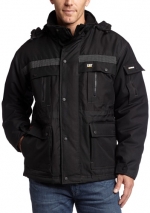 Caterpillar Men's Heavy Insulated Parka Coat, Black, X-Large